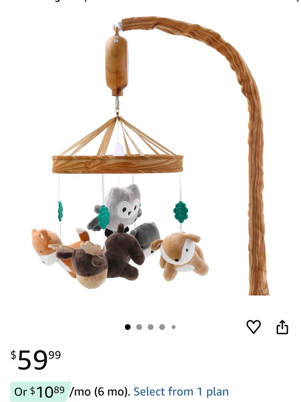 Woodland Friends Baby Mobile - Neutral Brown & Gray Plush